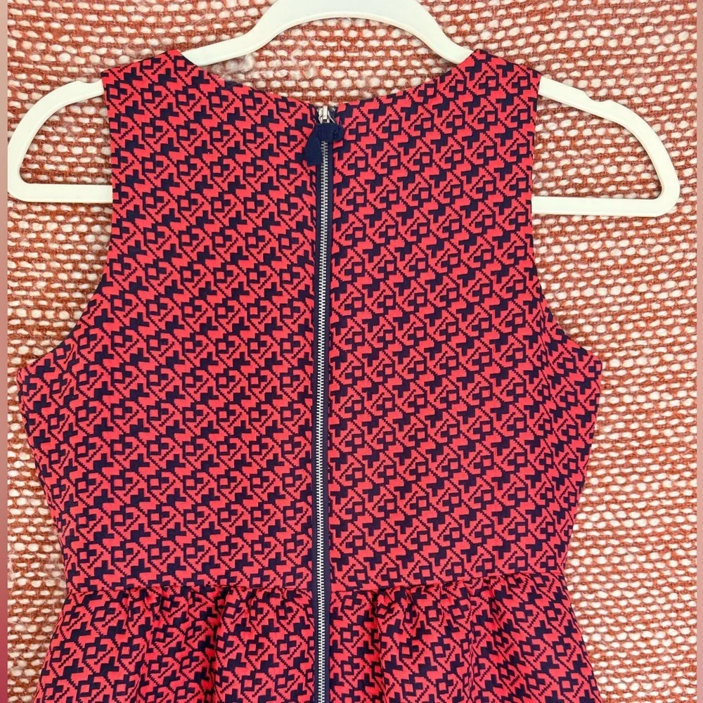 Anthropologie Red and Blue Patterned Midi Dress - Picture 7 of 11